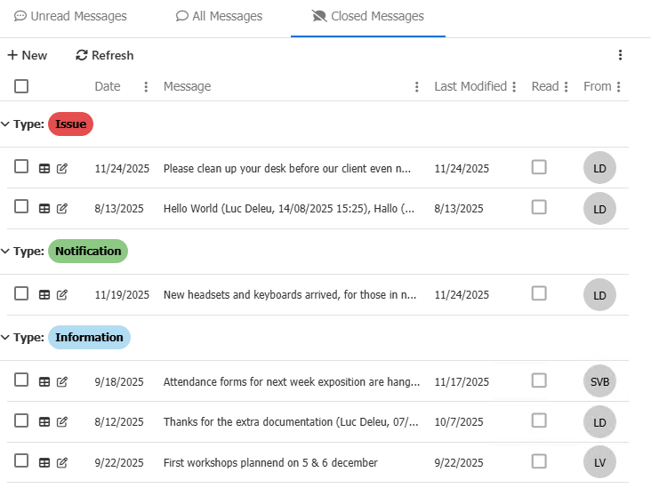 Messages | Ometa Solutions Documentation